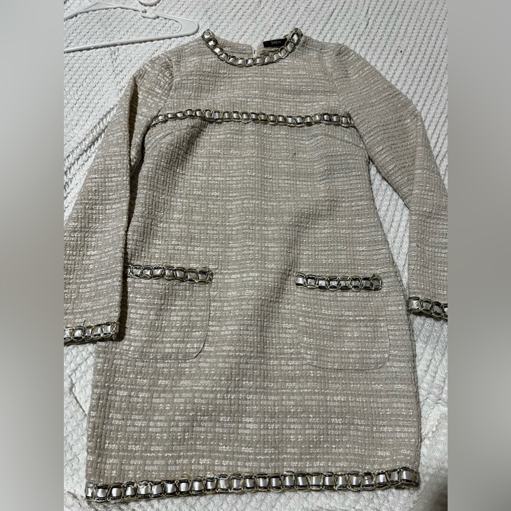 Shein long sleeve tweed dress